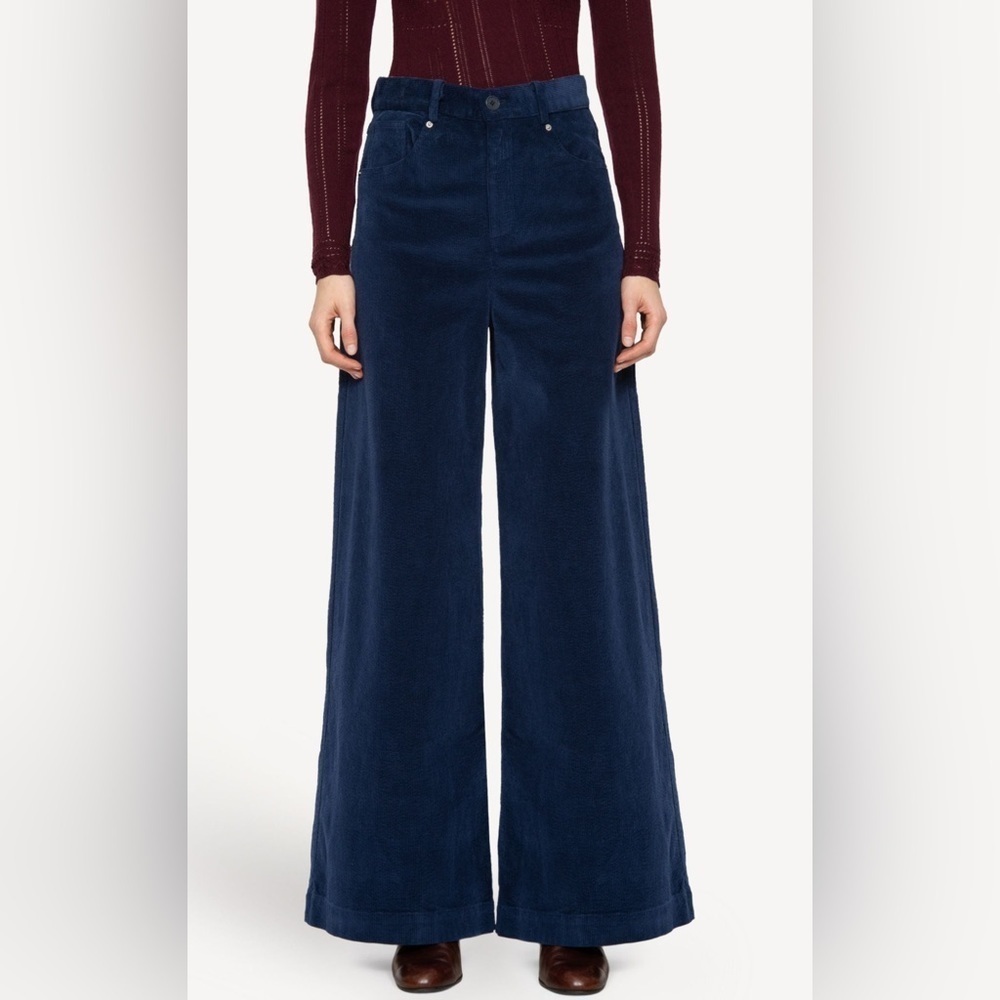 Sea New York Blue Carine Corduroy Wide Leg Jeans 6
